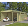 Garage Qube 15,3m² en bois traité 27mm + extension 300cm Gardenas