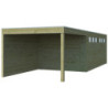 Garage Qube 15,3m² en bois traité 27mm + extension 300cm Gardenas
