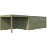 Garage Qube 15,3m² en bois traité 27mm + extension 300cm Gardenas