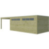 Garage Qube 15,3m² en bois traité 27mm + extension 300cm Gardenas