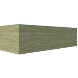 Garage Qube 15,3m² en bois traité 27mm + extension 300cm Gardenas