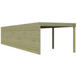 Garage Qube 15,3m² en bois traité 27mm + extension 600cm Gardenas