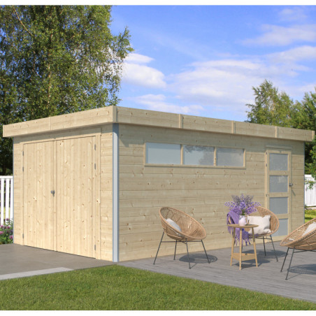 Garage Kasuko 17,39m² bois + profils de coins en alu - Gardenas