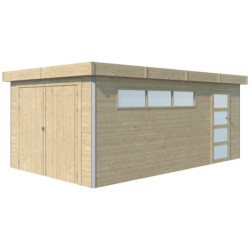 Garage Kasuko 17,39m² bois + profils de coins en alu - Gardenas