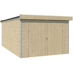 Garage Kasuko 17,39m² bois + profils de coins en alu - Gardenas