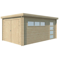 Garage Oregon 16,41m² bois avec emboitement 3D - Gardenas