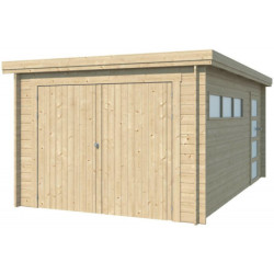 Garage Oregon 16,41m² bois avec emboitement 3D - Gardenas