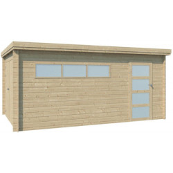 Garage Oregon 16,41m² bois avec emboitement 3D - Gardenas