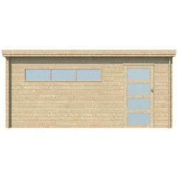 Garage Oregon 16,41m² bois avec emboitement 3D - Gardenas