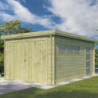 Garage Oregon 16,41m² en bois traité avec emboitement 3D Gardenas