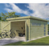 Garage Oregon 16,41m² en bois traité avec emboitement 3D Gardenas