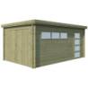Garage Oregon 16,41m² en bois traité avec emboitement 3D Gardenas