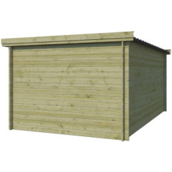 Garage Oregon 16,41m² en bois traité avec emboitement 3D Gardenas