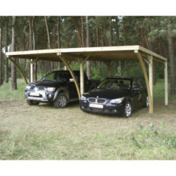Carport double Capri 30,32m² en bois traité autoclave – Gardenas