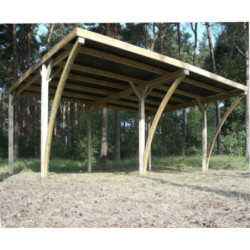 Carport double Capri 30,32m² en bois traité autoclave – Gardenas