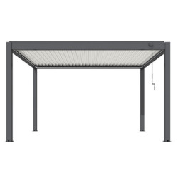 Pergola en alu gris - lames orientables - manuelle - 3x4m Star - Océo
