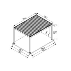 Pergola en alu gris - lames orientables - manuelle - 3x4m Star - Océo