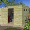 Abri Qube 6,3m² en bois traité 27mm avec porte + fenêtre Gardenas