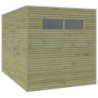 Abri Qube 6,3m² en bois traité 27mm avec porte + fenêtre Gardenas