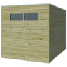Abri Qube 6,3m² en bois traité 27mm avec porte + fenêtre Gardenas