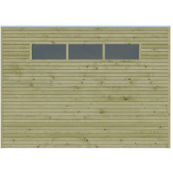 Abri Qube 9m² en bois traité 27mm avec porte simple + fenêtre Gardenas
