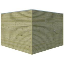 Abri Qube 9m² en bois traité 27mm avec porte simple + fenêtre Gardenas