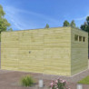 Abri Qube 12,6m² en bois traite 27mm avec porte+fenêtre Gardenas