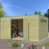 Abri Qube 12,6m² en bois traite 27mm avec porte+fenêtre Gardenas