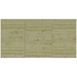 Abri Qube 12,6m² en bois traite 27mm avec porte+fenêtre Gardenas