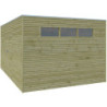 Abri Qube 12,6m² en bois traite 27mm avec porte+fenêtre Gardenas