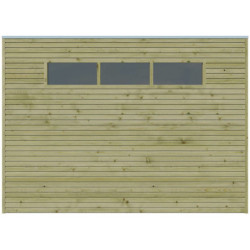 Abri Qube 12,6m² en bois traite 27mm avec porte+fenêtre Gardenas