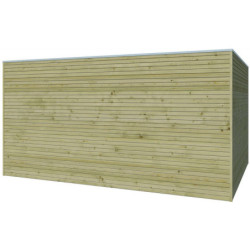 Abri Qube 12,6m² en bois traite 27mm avec porte+fenêtre Gardenas