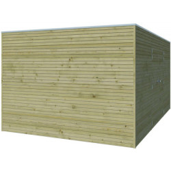 Abri Qube 12,6m² en bois traite 27mm avec porte+fenêtre Gardenas