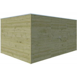 Abri Qube 12,6m² en bois traite 27mm avec porte+fenêtre Gardenas