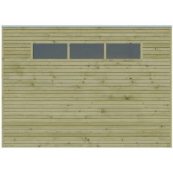 Abri de Jardin Qube 15,3m² Bois Autoclave 27mm + Porte Double - Gardenas