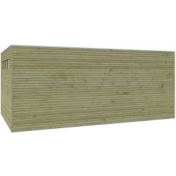 Abri de Jardin Qube 15,3m² Bois Autoclave 27mm + Porte Double - Gardenas