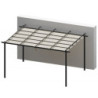Pergola 9m² Libros alu anthracite et toile d'ombrage gris - Essency