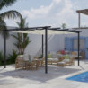 Pergola 9m² Libros alu anthracite et toile beige - Essency