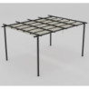 Pergola 9m² Libros alu anthracite et toile beige - Essency