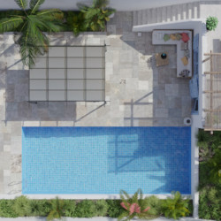 Pergola 9m² Libros alu blanc et toile d'ombrage gris - Essency