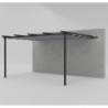 Pergola adossée 9m² Libros alu anthracite et toile gris - Essency