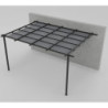 Pergola adossée 9m² Libros alu anthracite et toile gris - Essency