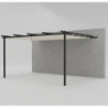 Pergola adossée 9m² Libros alu anthracite et toile beige - Essency