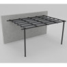Pergola adossée 12m² Libros alu anthracite et toile gris - Essency