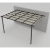 Pergola adossée 12m² Libros alu anthracite et toile beige - Essency