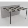 Pergola adossée 12m² Libros alu anthracite et toile beige - Essency