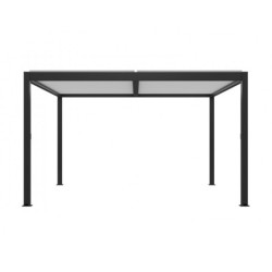 Pergola bioclimatique 9m² Torinas alu gris et lames blanches - Essency