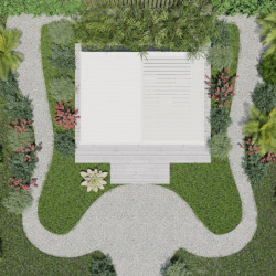 Pergola bioclimatique 9m² Torinas alu blanc - lames blanches - Essency