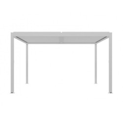 Pergola bioclimatique 9m² Torinas alu blanc - lames blanches - Essency