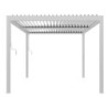Pergola bioclimatique 9m² Torinas alu blanc - lames blanches - Essency